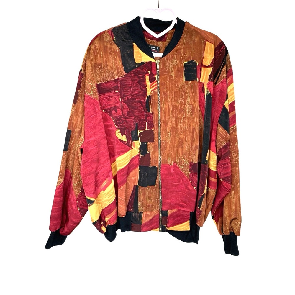 Vintage 80's Bomber Jacket Colorful Vibrant Euphoria Dopamine Dressing Eclectic